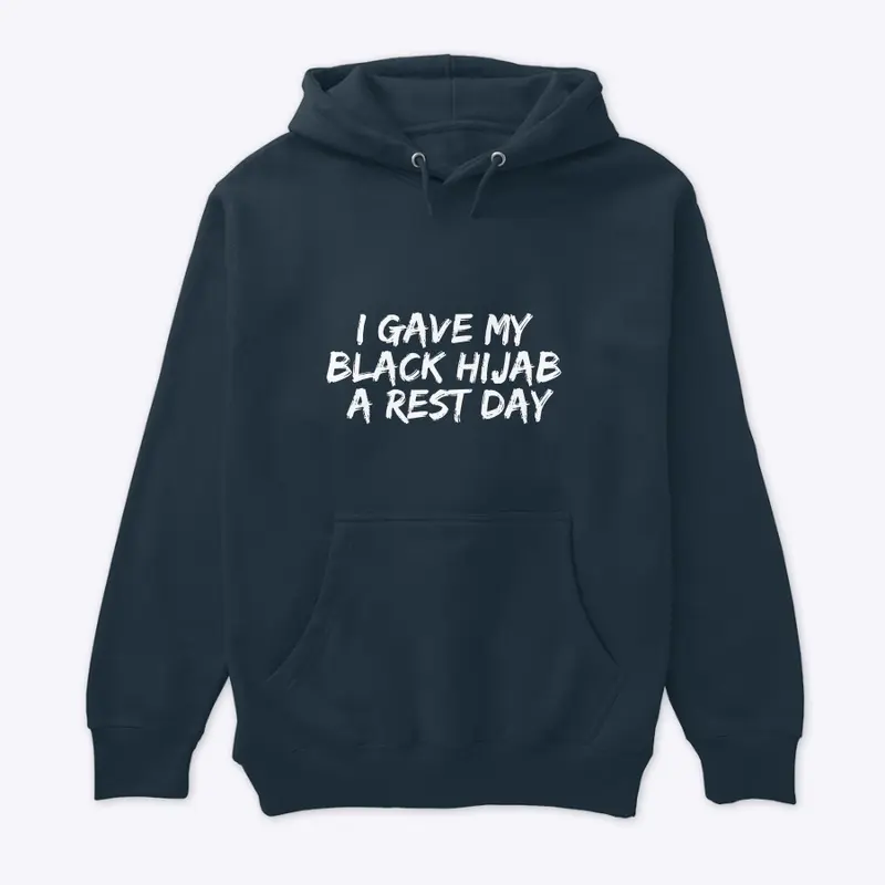 (Navy) Black Hijab Rest Day Hoodie